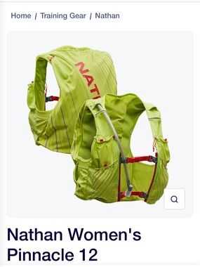 Nathan Women's Pinnacle 12L Hydration Running Vest, size XS neon lime